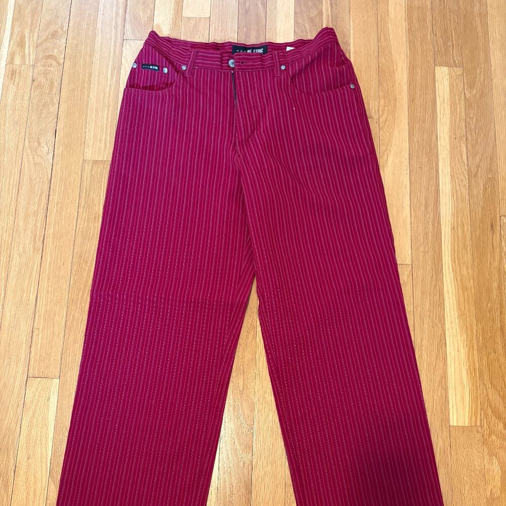 BC Ethic Red Pinstriped Wide Leg Pants 32x32
